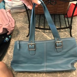 Authentic blue coach purse